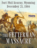 On December 21, 1866, an Indian war party attacked on a wagon train returning to Fort Phil Kearney. Captain Fetterman and 80 calvarymen went out to help, but were decoyed by a party of warriors northward and into a rehearsed ambush planned by Chief Red Cloud. In half an hour, the Indian warriors annihilated the force to the last man.